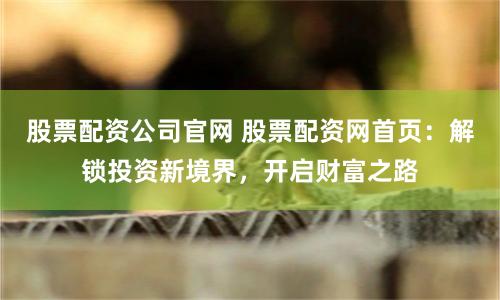 股票配资公司官网 股票配资网首页：解锁投资新境界，开启财富之路